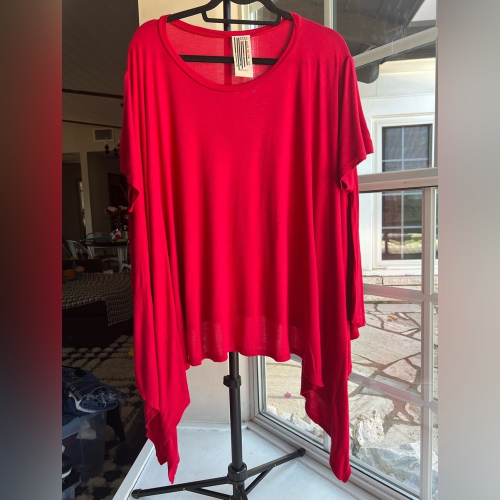 Free People red tshirt poncho